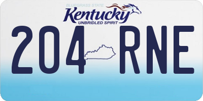 KY license plate 204RNE
