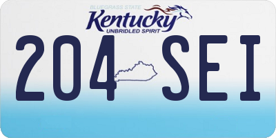 KY license plate 204SEI