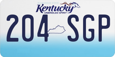 KY license plate 204SGP