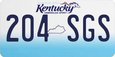 KY license plate 204SGS