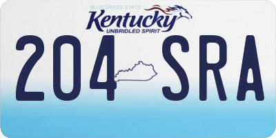 KY license plate 204SRA