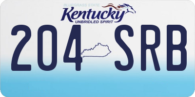 KY license plate 204SRB