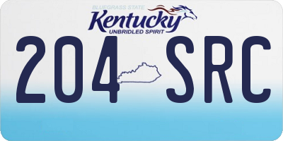 KY license plate 204SRC