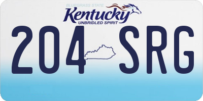 KY license plate 204SRG