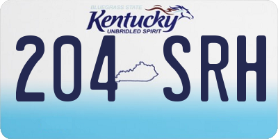 KY license plate 204SRH