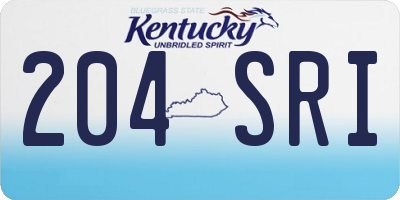 KY license plate 204SRI