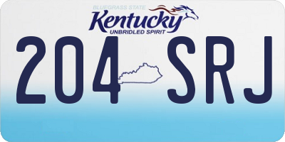 KY license plate 204SRJ