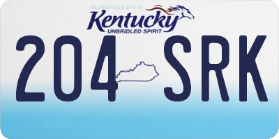 KY license plate 204SRK