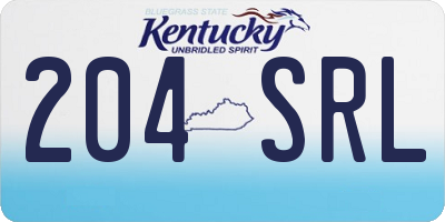 KY license plate 204SRL