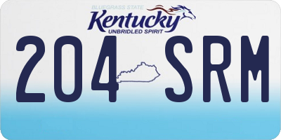 KY license plate 204SRM