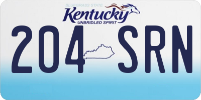 KY license plate 204SRN