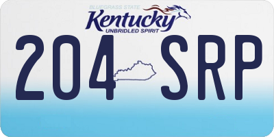 KY license plate 204SRP