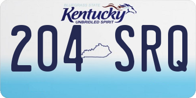 KY license plate 204SRQ