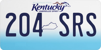 KY license plate 204SRS