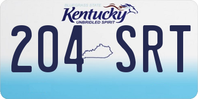 KY license plate 204SRT