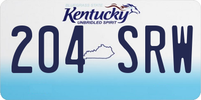 KY license plate 204SRW