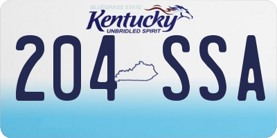 KY license plate 204SSA