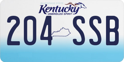KY license plate 204SSB