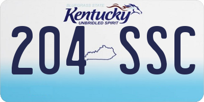 KY license plate 204SSC