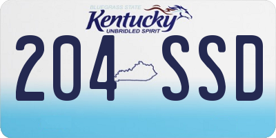 KY license plate 204SSD