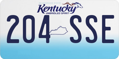 KY license plate 204SSE