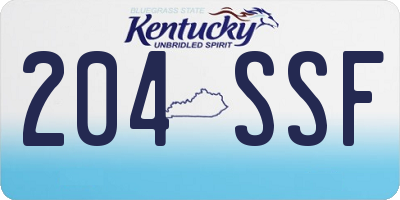 KY license plate 204SSF
