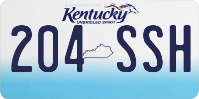 KY license plate 204SSH