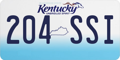 KY license plate 204SSI