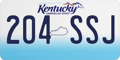KY license plate 204SSJ