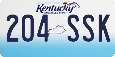 KY license plate 204SSK