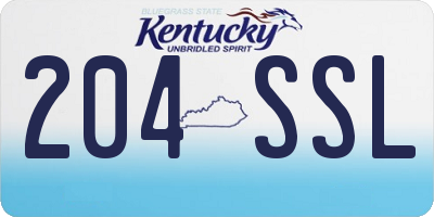 KY license plate 204SSL