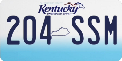 KY license plate 204SSM