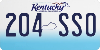 KY license plate 204SSO