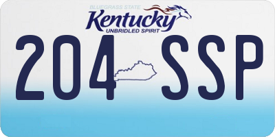 KY license plate 204SSP