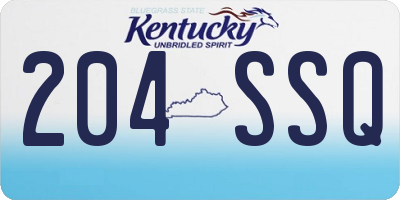 KY license plate 204SSQ