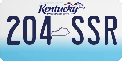 KY license plate 204SSR