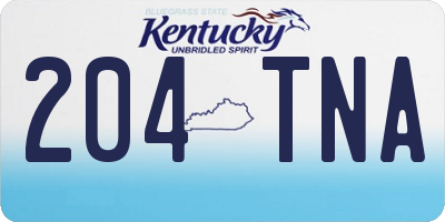 KY license plate 204TNA