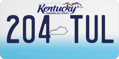 KY license plate 204TUL