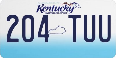 KY license plate 204TUU