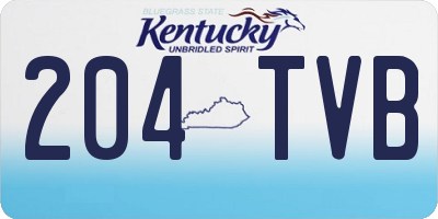 KY license plate 204TVB
