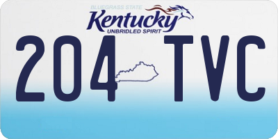 KY license plate 204TVC