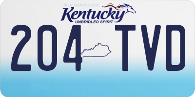 KY license plate 204TVD