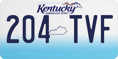 KY license plate 204TVF