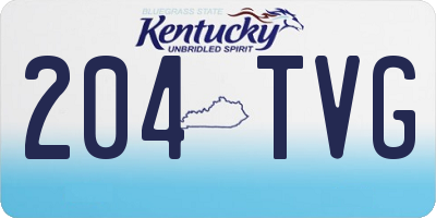 KY license plate 204TVG