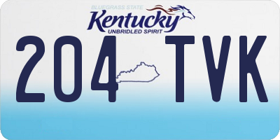 KY license plate 204TVK