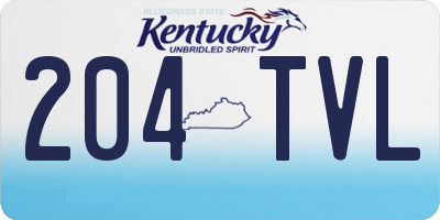 KY license plate 204TVL