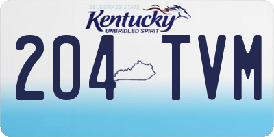 KY license plate 204TVM