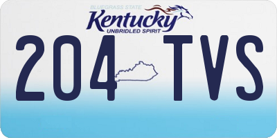 KY license plate 204TVS