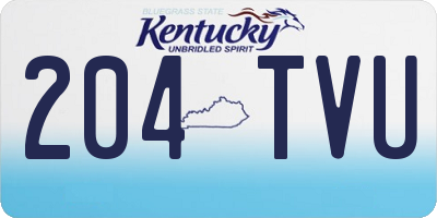 KY license plate 204TVU