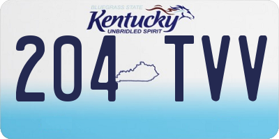 KY license plate 204TVV
